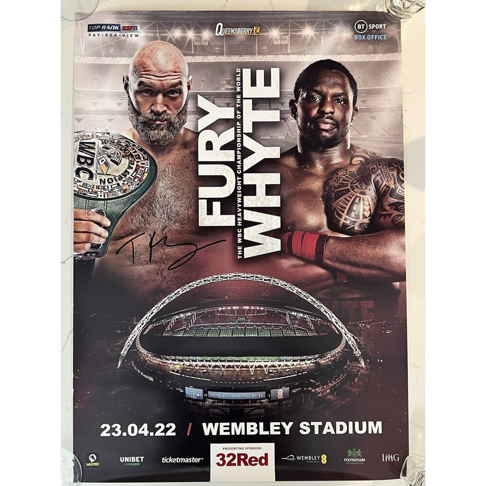Tyson Fury SIGNED fight poster - FURY VS WHYTE OFFICIAL Fight Poster Autograph 1